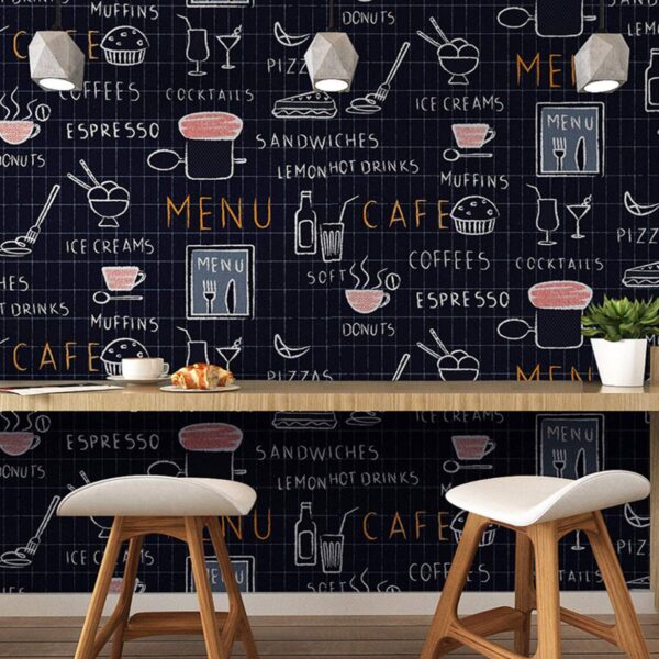 Cafe Menu Print Wallpaper