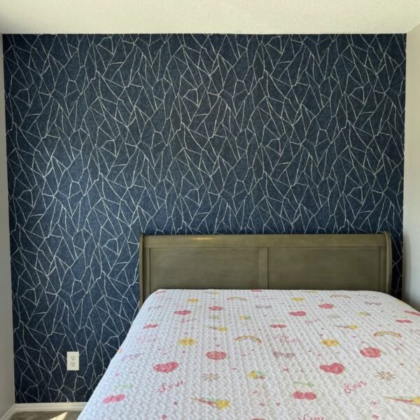 Stone Blue Linen Wallpaper