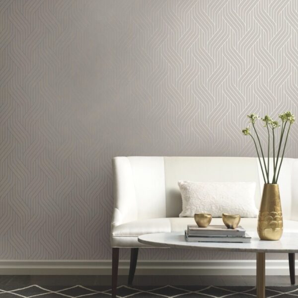 Graphite Wave Contour Wallpaper